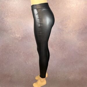 Ci Sono Faux Leather Leggings XS Black Polyurethane High Waist Coated Skinny